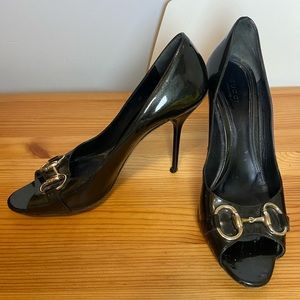 Horsebit Accent Patent Leather Pumps